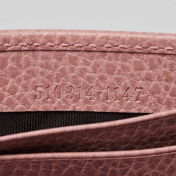 Gucci Pink Pebbled Leather Interlocking G Wallet on Chain Clutch Bag - Picture 9 of 10